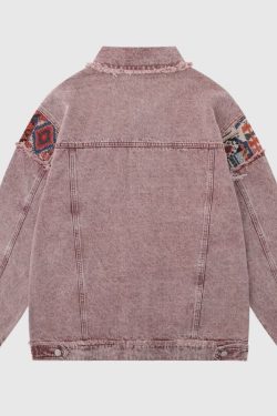 Style Core Aesthetics, New Style Trends Retro Star Patchwork Embroidered Denim Jacket
