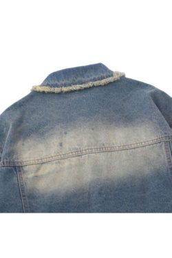 Style Core Aesthetics, New Style Trends Retro Star Patchwork Embroidered Denim Jacket