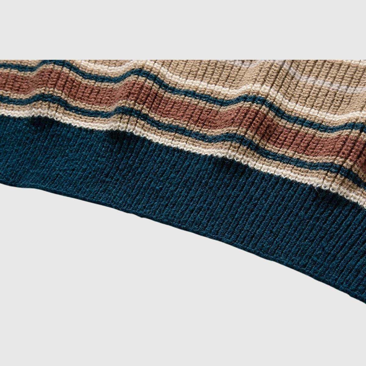 Style Core Aesthetics, New Style Trends Retro Striped Knit Sweater Style Core Aesthetics, New Style Trends Retro Striped Knit Sweater