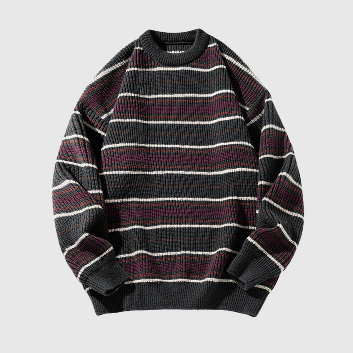 Style Core Aesthetics, New Style Trends Retro Striped Knit Sweater Style Core Aesthetics, New Style Trends Retro Striped Knit Sweater