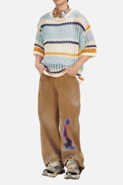 Style Core Aesthetics, New Style Trends Retro Striped Knit Tee