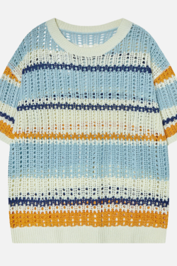 Style Core Aesthetics, New Style Trends Retro Striped Knit Tee