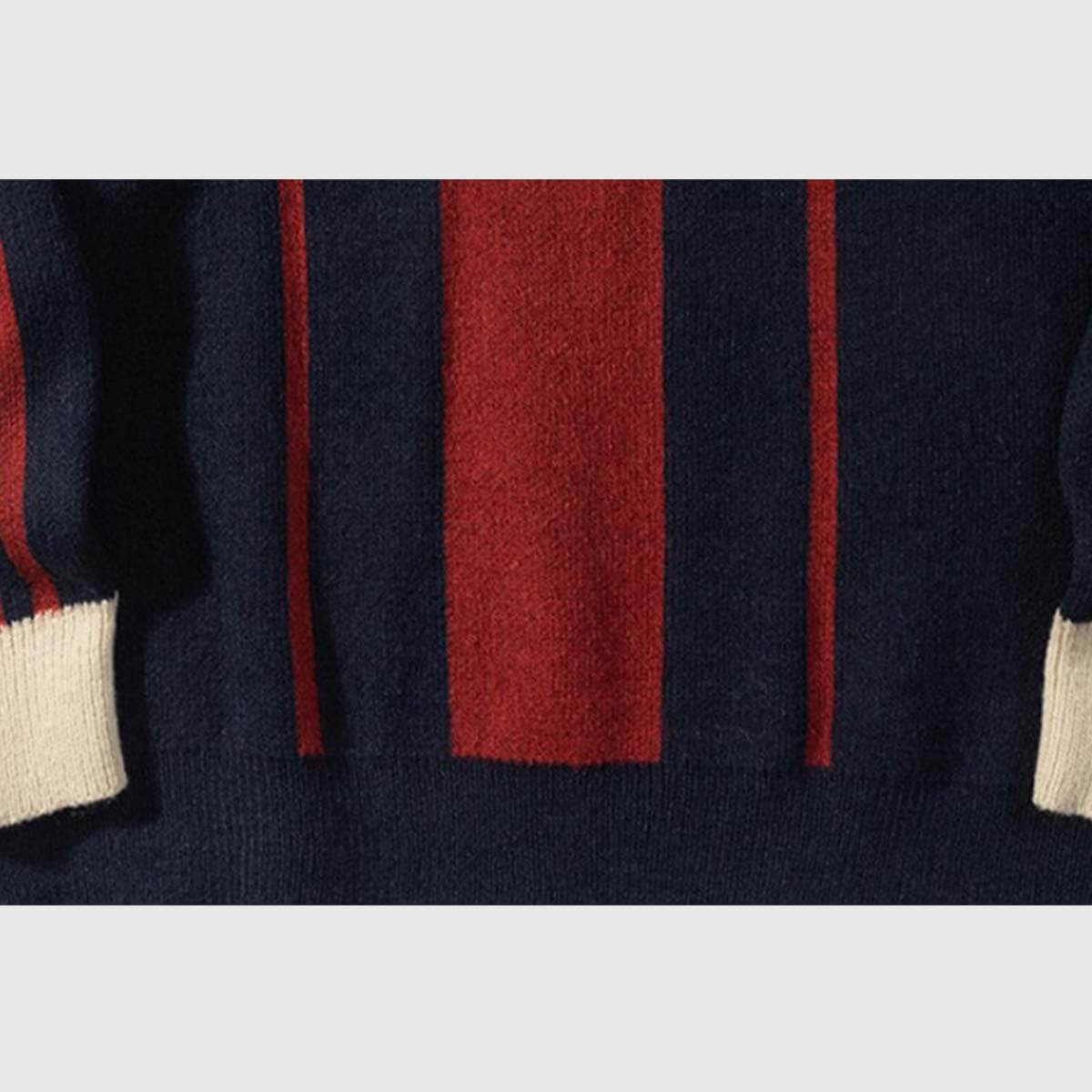 Style Core Aesthetics, New Style Trends Retro Striped V-Neck Sweater Style Core Aesthetics, New Style Trends Retro Striped V-Neck Sweater