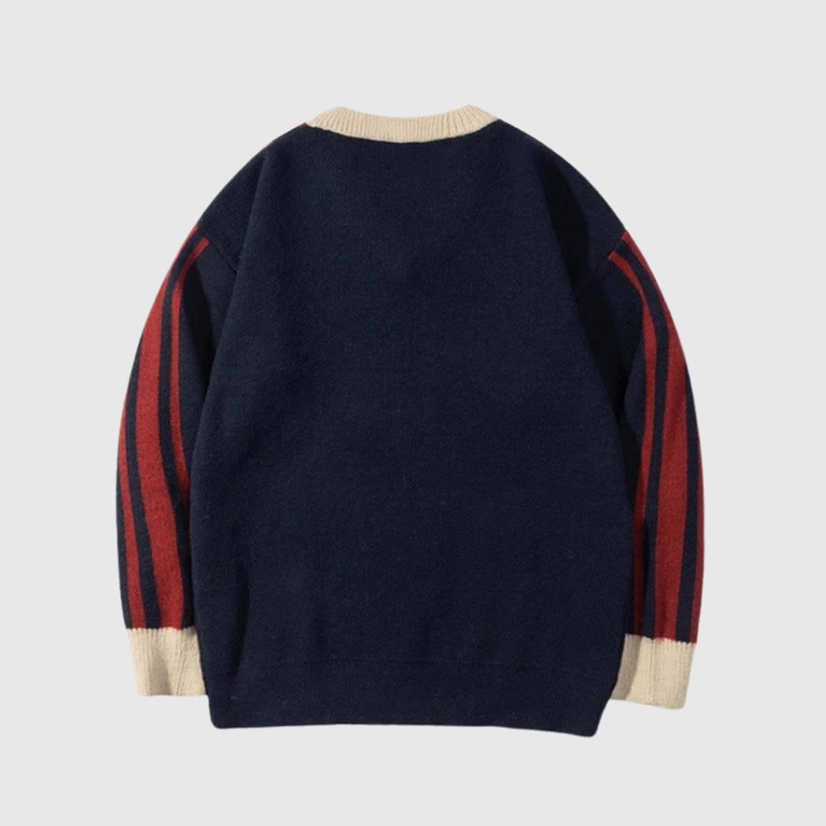 Style Core Aesthetics, New Style Trends Retro Striped V-Neck Sweater Style Core Aesthetics, New Style Trends Retro Striped V-Neck Sweater