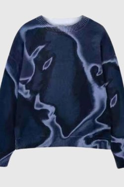 Style Core Aesthetics, New Style Trends Retro Y2K Print Knit Sweater