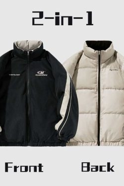 Style Core Aesthetics, New Style Trends Reversible Two-Tone Puffer Jacket