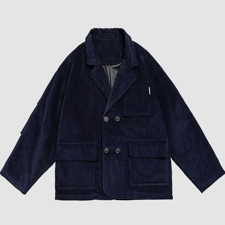 Style Core Aesthetics, New Style Trends Ruched Sleeve Corduroy Blazer Style Core Aesthetics, New Style Trends Ruched Sleeve Corduroy Blazer