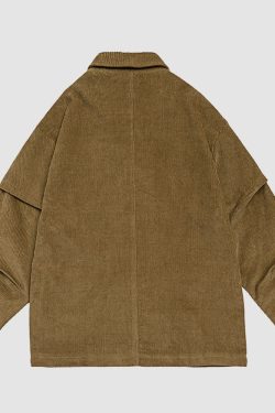 Style Core Aesthetics, New Style Trends Ruched Sleeve Corduroy Blazer