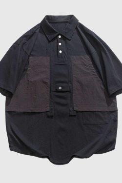 Style Core Aesthetics, New Style Trends Rustic Two-Tone Patchwork Shirt