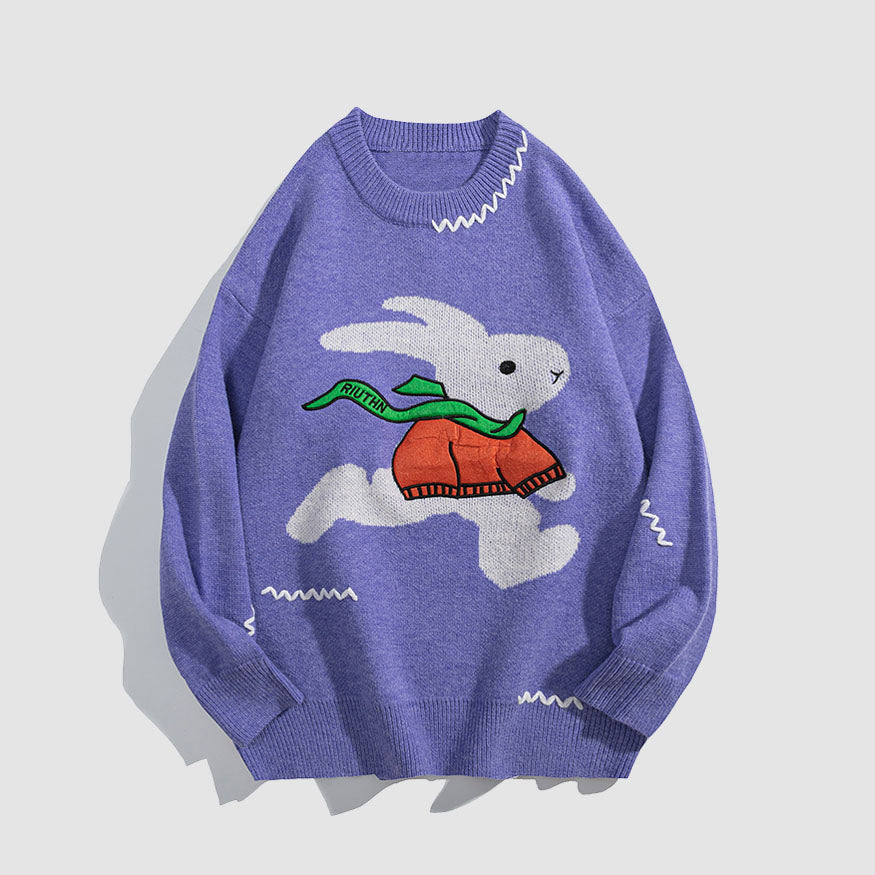 Style Core Aesthetics, New Style Trends Scarf Rabbit Pattern Sweater Style Core Aesthetics, New Style Trends Scarf Rabbit Pattern Sweater