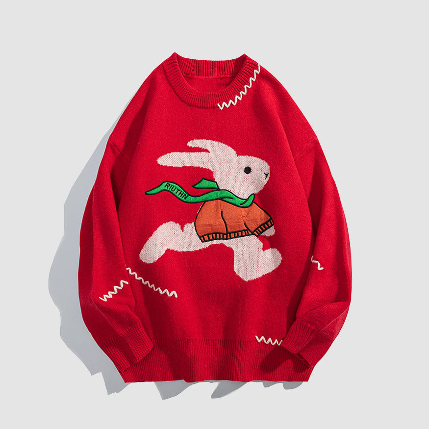 Style Core Aesthetics, New Style Trends Scarf Rabbit Pattern Sweater Style Core Aesthetics, New Style Trends Scarf Rabbit Pattern Sweater