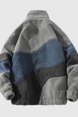 Style Core Aesthetics, New Style Trends Shearling Color-Block Collar Jacket