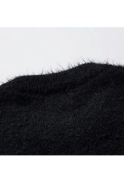 Style Core Aesthetics, New Style Trends Shy Dog Pattern Fuzzy Sweater