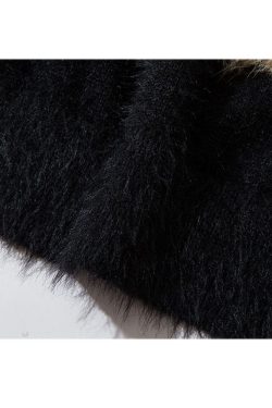 Style Core Aesthetics, New Style Trends Shy Dog Pattern Fuzzy Sweater