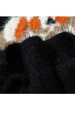 Style Core Aesthetics, New Style Trends Shy Dog Pattern Fuzzy Sweater