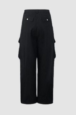 Style Core Aesthetics, New Style Trends Side Pocket Patch Pleated Cargo Pants