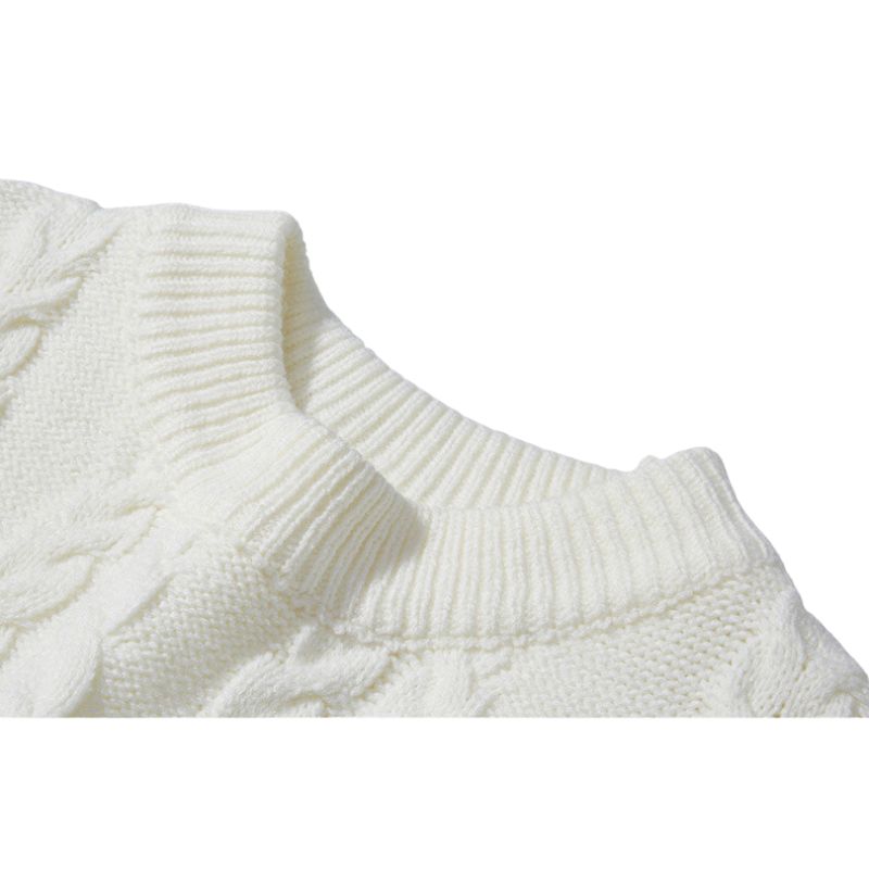 Style Core Aesthetics, New Style Trends Simple Solid Color Jacquard Pullover Style Core Aesthetics, New Style Trends Simple Solid Color Jacquard Pullover