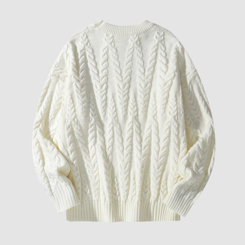 Style Core Aesthetics, New Style Trends Simple Solid Color Jacquard Pullover Style Core Aesthetics, New Style Trends Simple Solid Color Jacquard Pullover