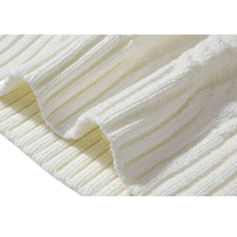 Style Core Aesthetics, New Style Trends Simple Solid Color Jacquard Pullover Style Core Aesthetics, New Style Trends Simple Solid Color Jacquard Pullover