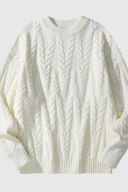 Style Core Aesthetics, New Style Trends Simple Solid Color Jacquard Pullover