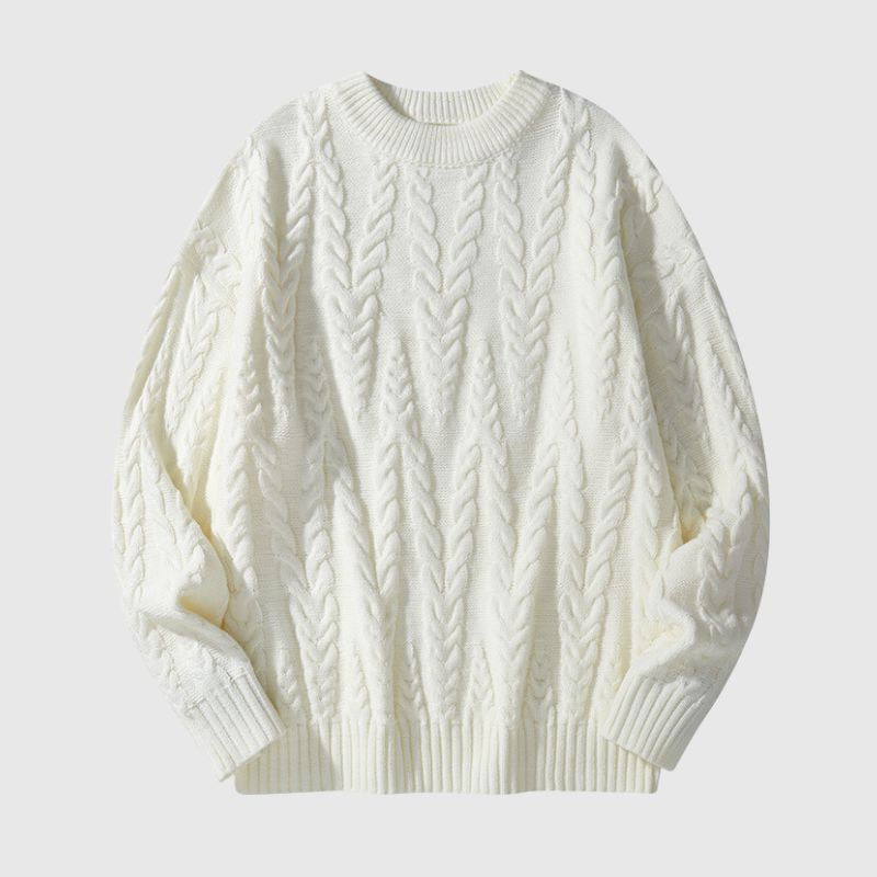 Style Core Aesthetics, New Style Trends Simple Solid Color Jacquard Pullover Style Core Aesthetics, New Style Trends Simple Solid Color Jacquard Pullover