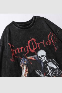 Style Core Aesthetics, New Style Trends Skeleton Devil Print Sweatshirt