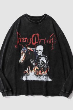 Style Core Aesthetics, New Style Trends Skeleton Devil Print Sweatshirt