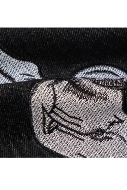 Style Core Aesthetics, New Style Trends Skeleton Embroidered Jeans