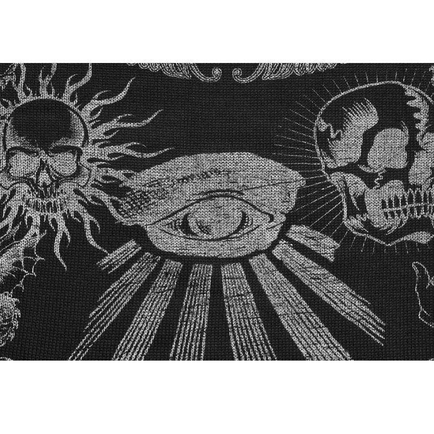 Style Core Aesthetics, New Style Trends Skull Pattern Distressed Sweater Style Core Aesthetics, New Style Trends Skull Pattern Distressed Sweater
