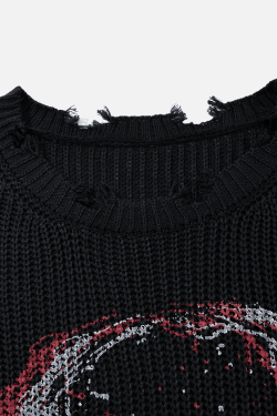 Style Core Aesthetics, New Style Trends Skull Sleeveless Knit Sweater