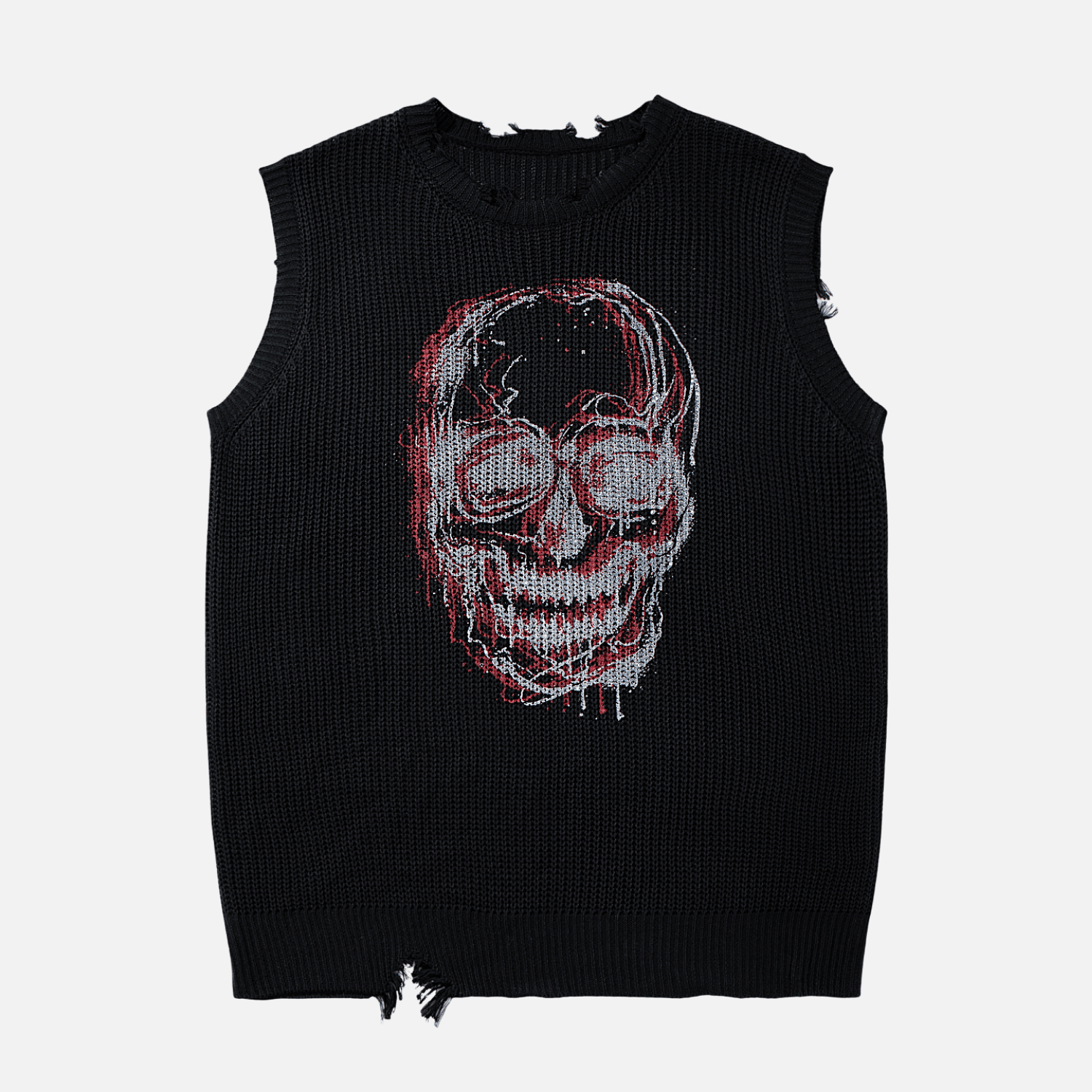 Style Core Aesthetics, New Style Trends Skull Sleeveless Knit Sweater Style Core Aesthetics, New Style Trends Skull Sleeveless Knit Sweater