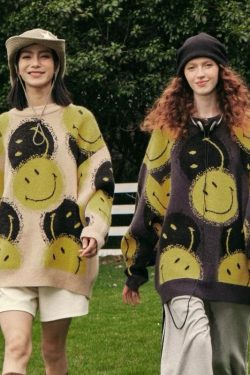 Style Core Aesthetics, New Style Trends Smile Face Printed Pullover