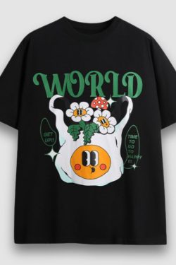 Style Core Aesthetics, New Style Trends Smile Flower Printed Tee