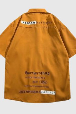 Style Core Aesthetics, New Style Trends Smiley Letters Casual Shirt