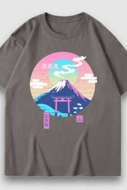 Style Core Aesthetics, New Style Trends Snow Mountain Illustration Print Tee