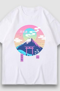 Style Core Aesthetics, New Style Trends Snow Mountain Illustration Print Tee