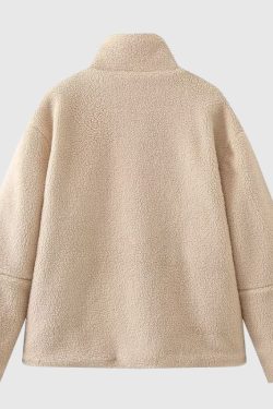 Style Core Aesthetics, New Style Trends Solid Color Berber Fleece Jacket