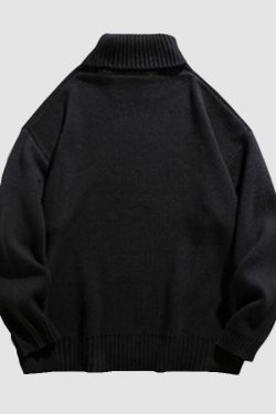 Style Core Aesthetics, New Style Trends Solid Color High Neck Knit Pullover