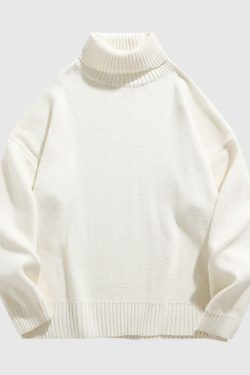 Style Core Aesthetics, New Style Trends Solid Color High Neck Knit Pullover