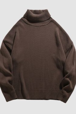 Style Core Aesthetics, New Style Trends Solid Color High Neck Knit Pullover