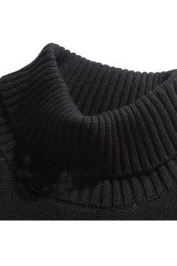 Style Core Aesthetics, New Style Trends Solid Color High Neck Knit Pullover