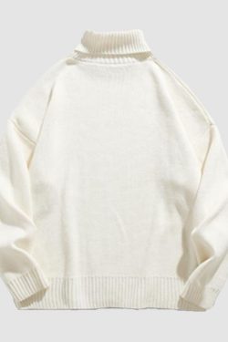 Style Core Aesthetics, New Style Trends Solid Color High Neck Knit Pullover