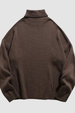 Style Core Aesthetics, New Style Trends Solid Color High Neck Knit Pullover