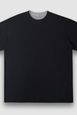 Style Core Aesthetics, New Style Trends Solid Fake Two-piece Tee