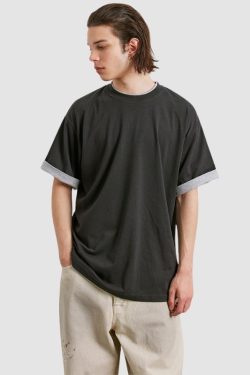 Style Core Aesthetics, New Style Trends Solid Fake Two-piece Tee