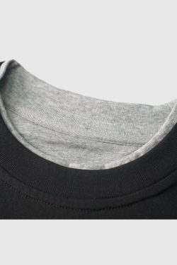 Style Core Aesthetics, New Style Trends Solid Fake Two-piece Tee