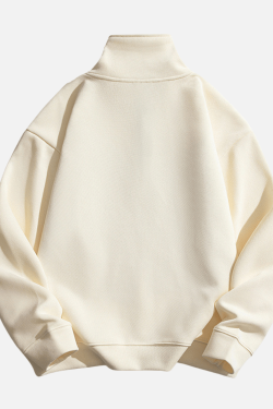 Style Core Aesthetics, New Style Trends Solid Half-Zip Stand Collar Sweatshirt