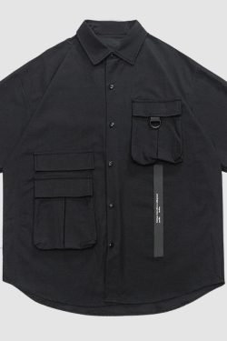Style Core Aesthetics, New Style Trends Solid Multi-Pocket Shirts