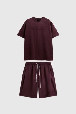 Style Core Aesthetics, New Style Trends Solid Suede Tee Set