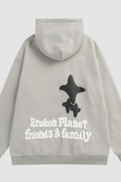 Style Core Aesthetics, New Style Trends Space Odyssey Foamy Letter Hoodie